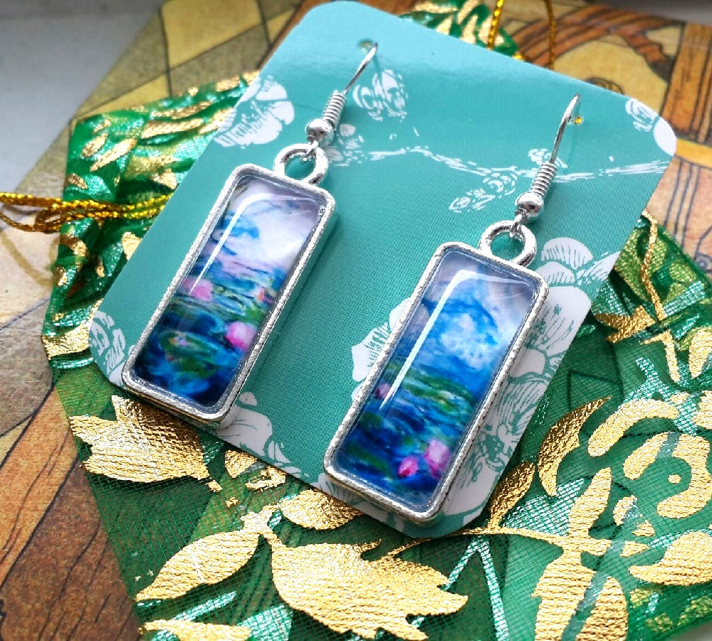 Claude Monet Artwork Glass Earrings