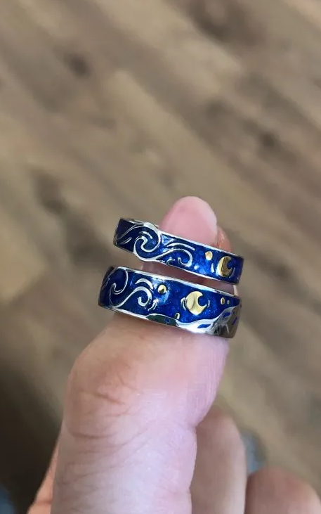 The Starry Night Couple Rings