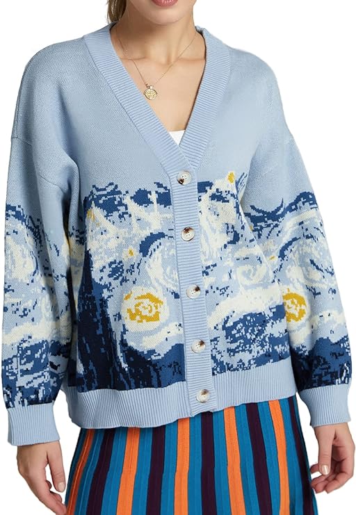 Van Gogh Starry Night Knitted Cardigan