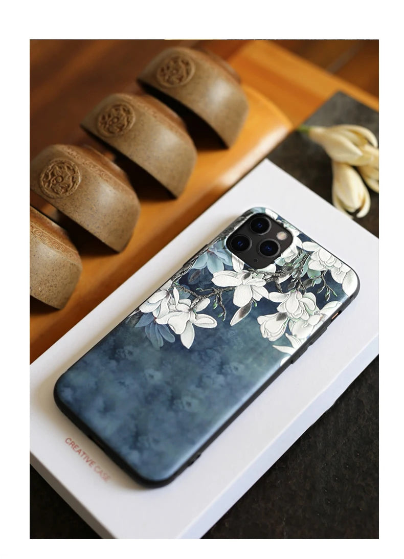 Embossed 'The Great Wave off Kanagawa' Iphone Cases