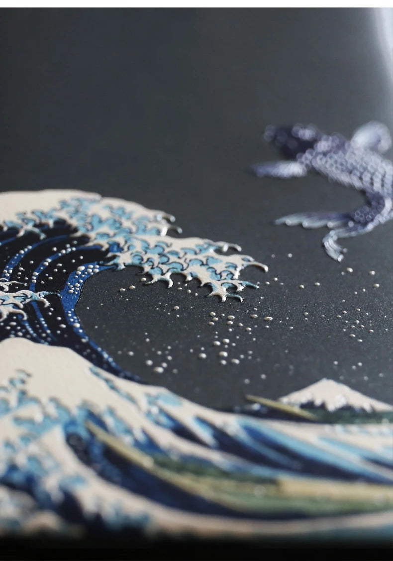 Embossed 'The Great Wave off Kanagawa' Iphone Cases