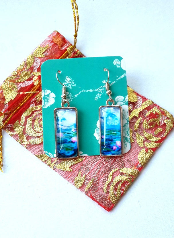 Claude Monet Artwork Glass Earrings