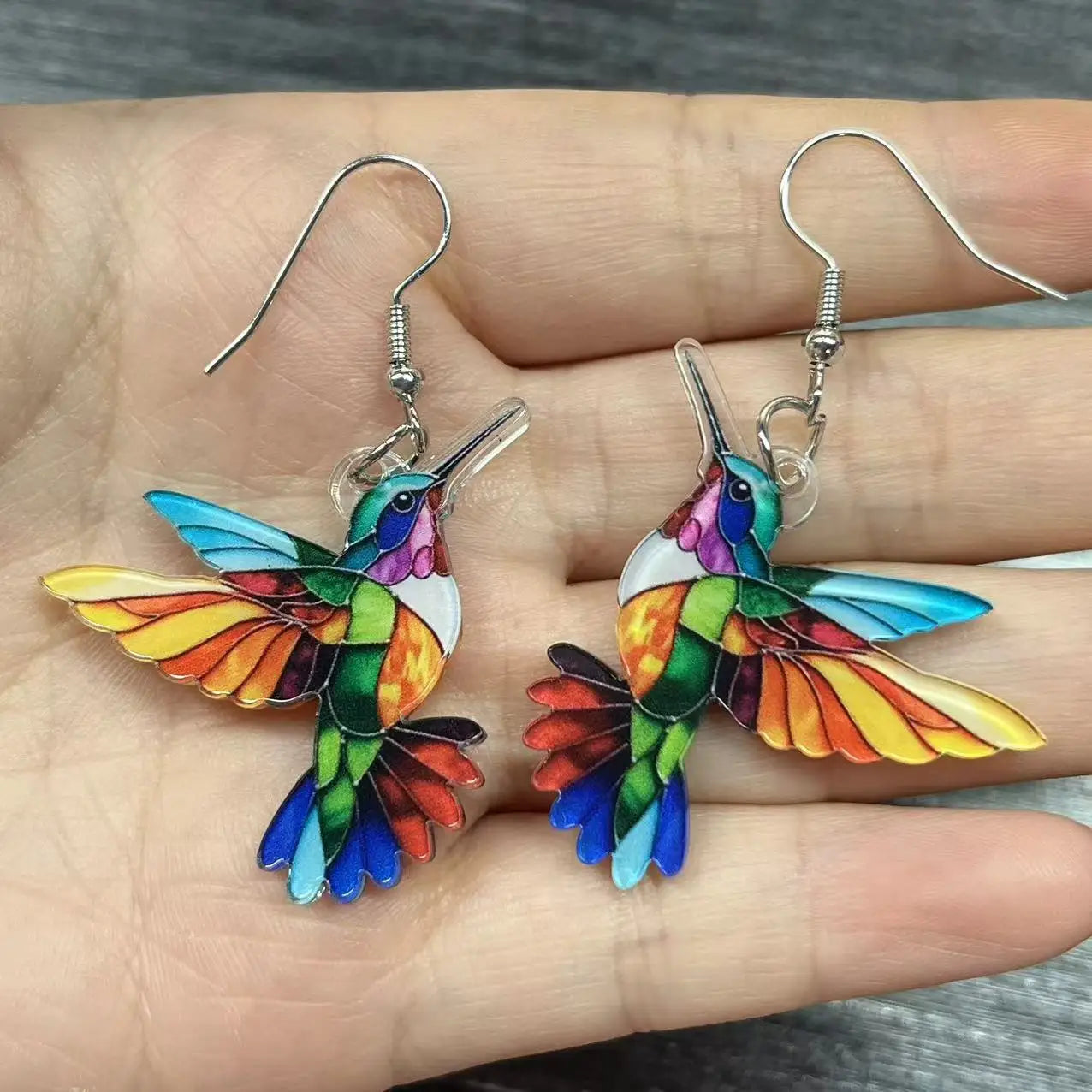 Acrylic Hummingbird Earrings