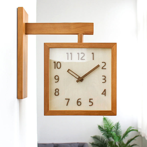 Double Sided Wooden Corner Clock