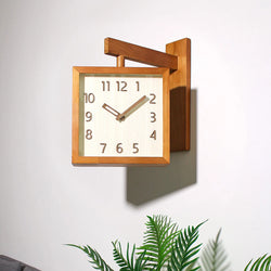 Double Sided Wooden Corner Clock