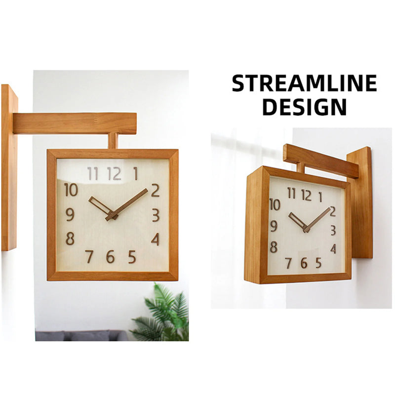 Double Sided Wooden Corner Clock