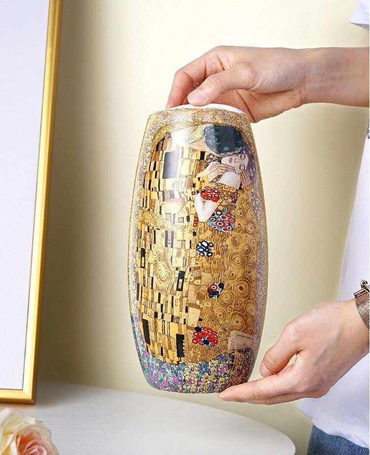 Gustav Klimt Kiss Ceramic Vase