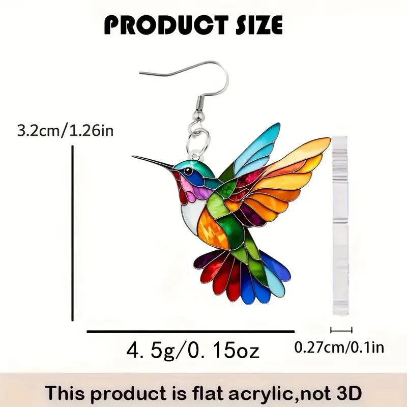 Acrylic Hummingbird Earrings