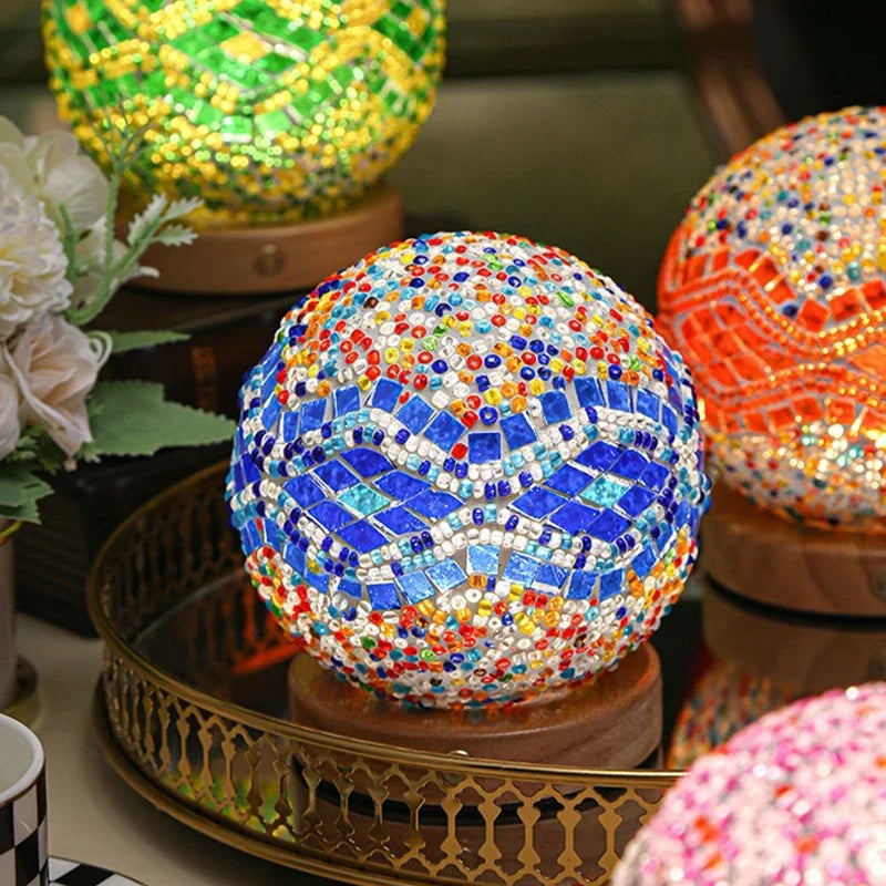 Mosaic Glass Ball Table Lamp