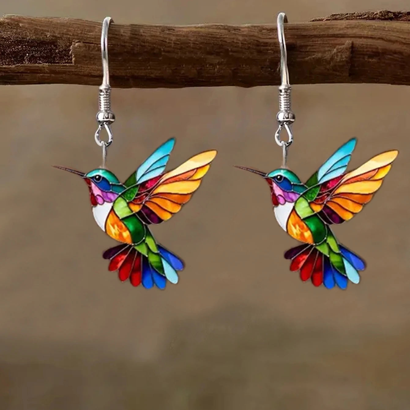 Acrylic Hummingbird Earrings