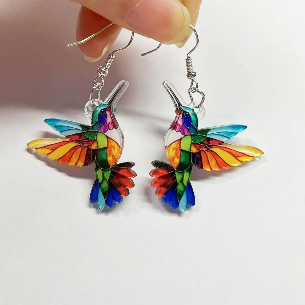 Acrylic Hummingbird Earrings