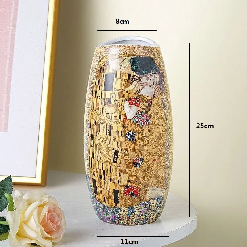 Gustav Klimt Kiss Ceramic Vase