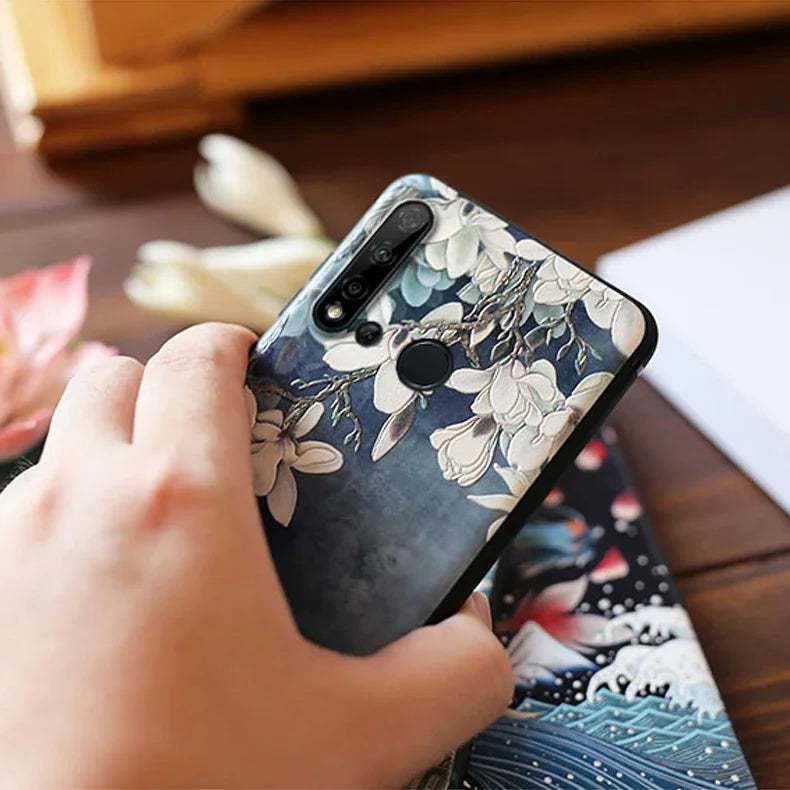 Embossed 'The Great Wave off Kanagawa' Iphone Cases