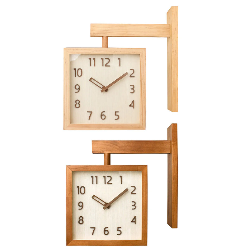 Double Sided Wooden Corner Clock