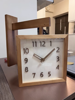 Double Sided Wooden Corner Clock