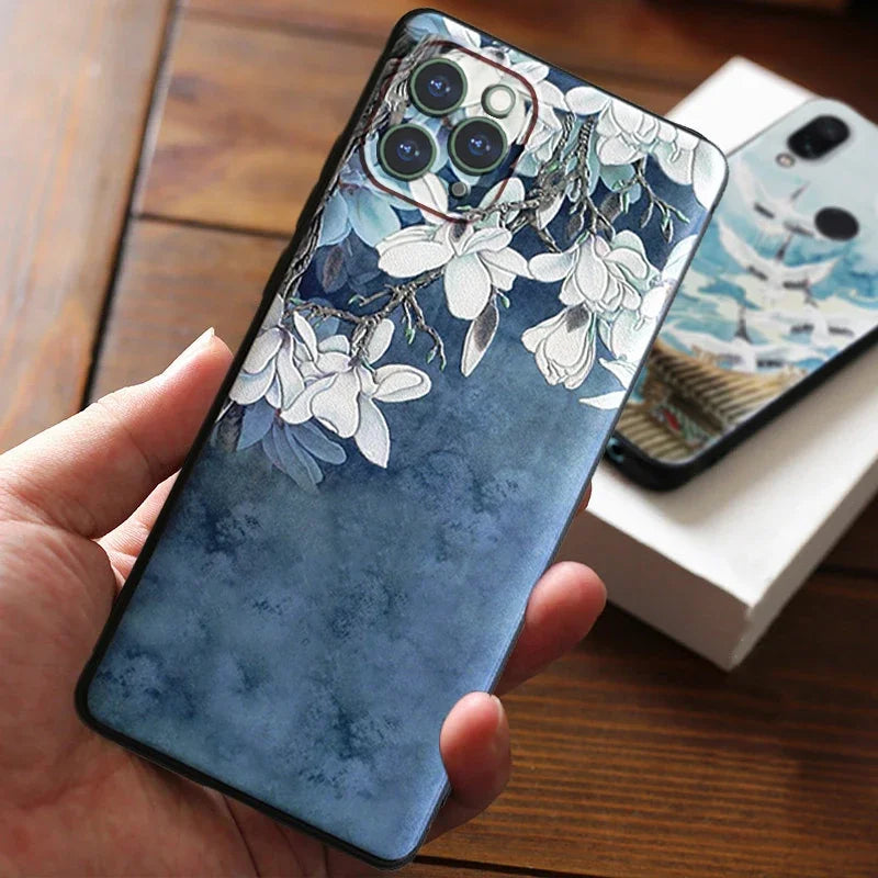 Embossed 'The Great Wave off Kanagawa' Iphone Cases