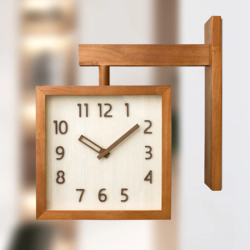 Double Sided Wooden Corner Clock