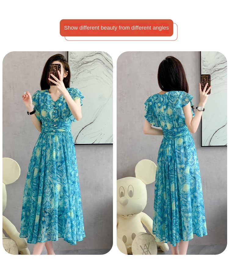 Van Gogh Starry Long Party Dress