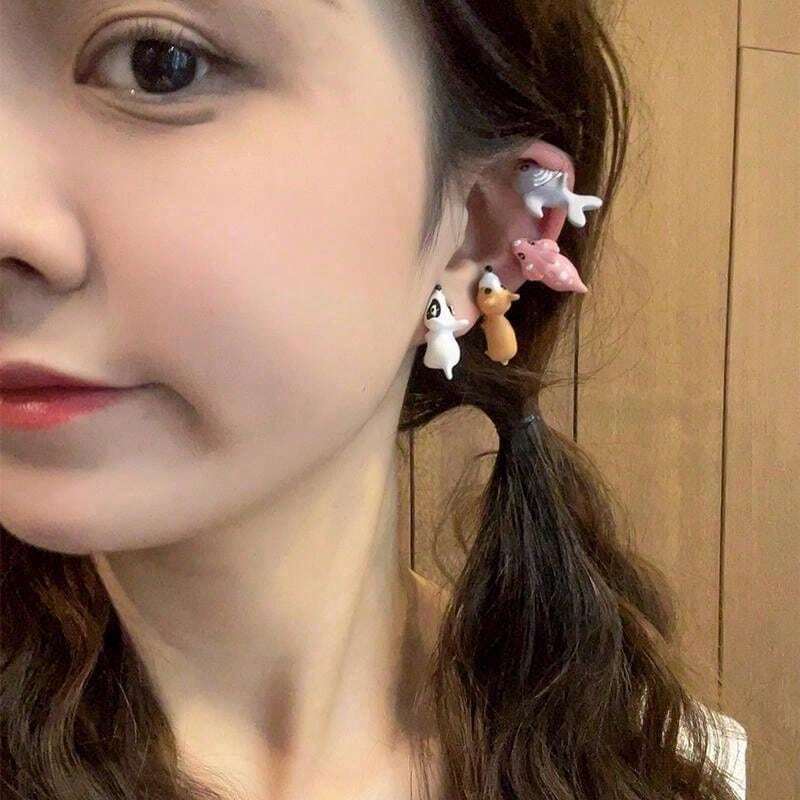 Cute Animal Bite Earrings 🦖🐕🦈🐋