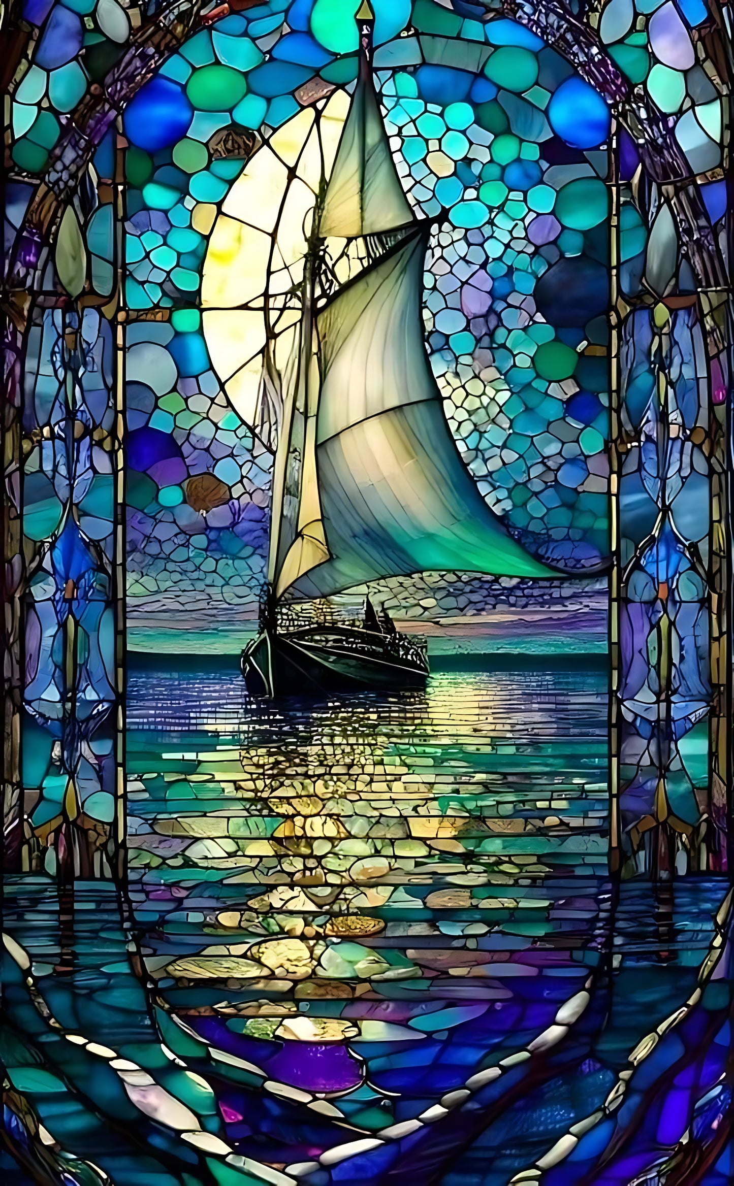 Stained Glass Boat