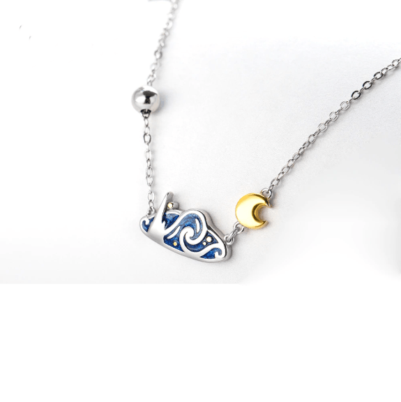 The Starry Night Silver Necklace - Art Store