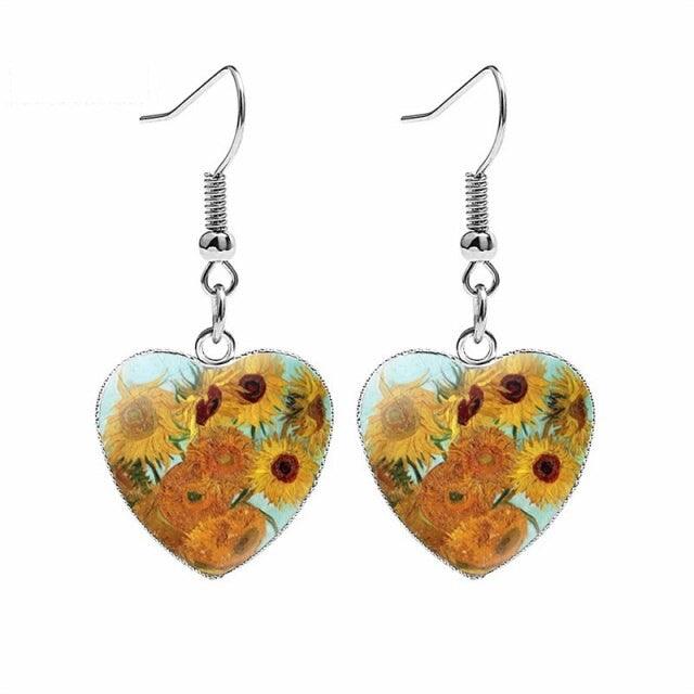 Van Gogh Heart-shaped Earrings - PAP Art Store