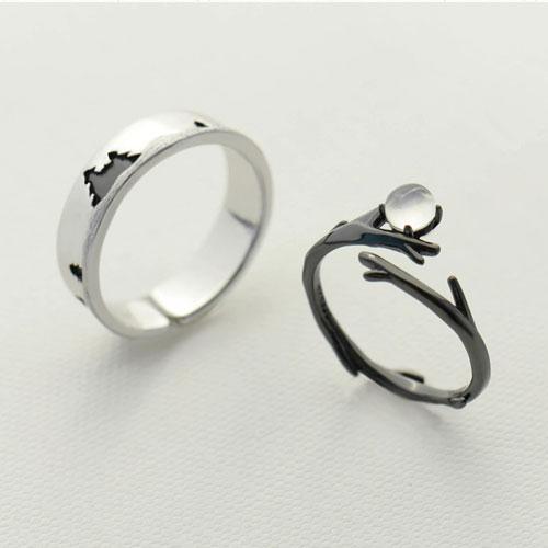 Moonlight Forest Couple Rings - Art Store