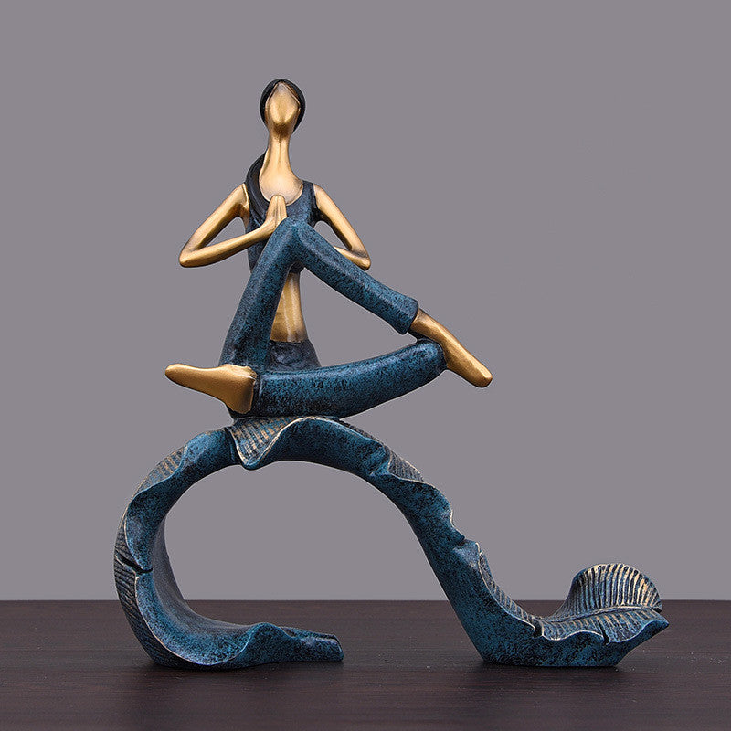 Yoga Asanas Handpainted Sculpture