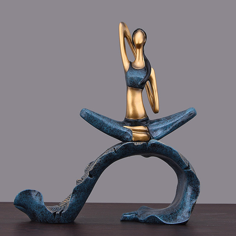 Yoga Asanas Handpainted Sculpture