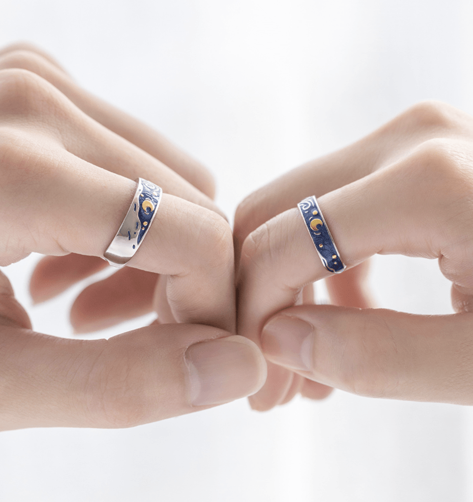 The Starry Night Couple Rings - Art Store