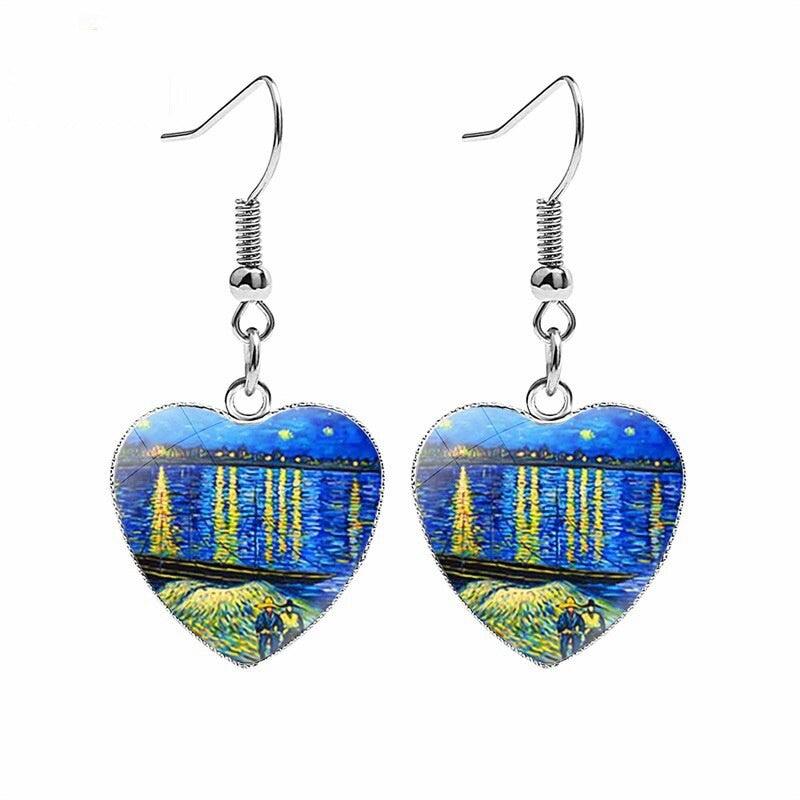 Van Gogh Heart-shaped Earrings - PAP Art Store