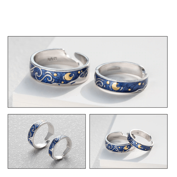 The Starry Night Couple Rings - Art Store