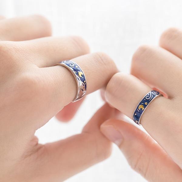 The Starry Night Couple Rings - Art Store