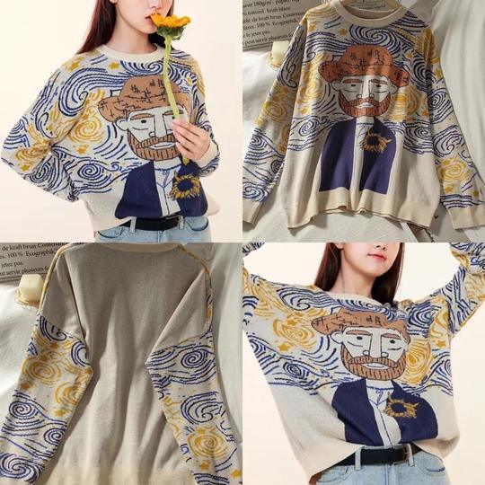 Van Gogh Cartoon Sweater - PAP Art Store