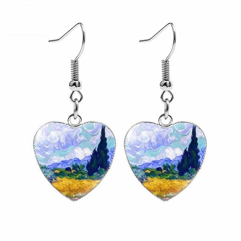 Van Gogh Heart-shaped Earrings - PAP Art Store