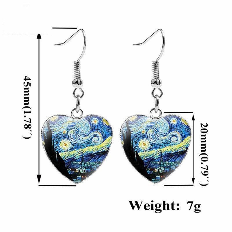 Van Gogh Heart-shaped Earrings - PAP Art Store