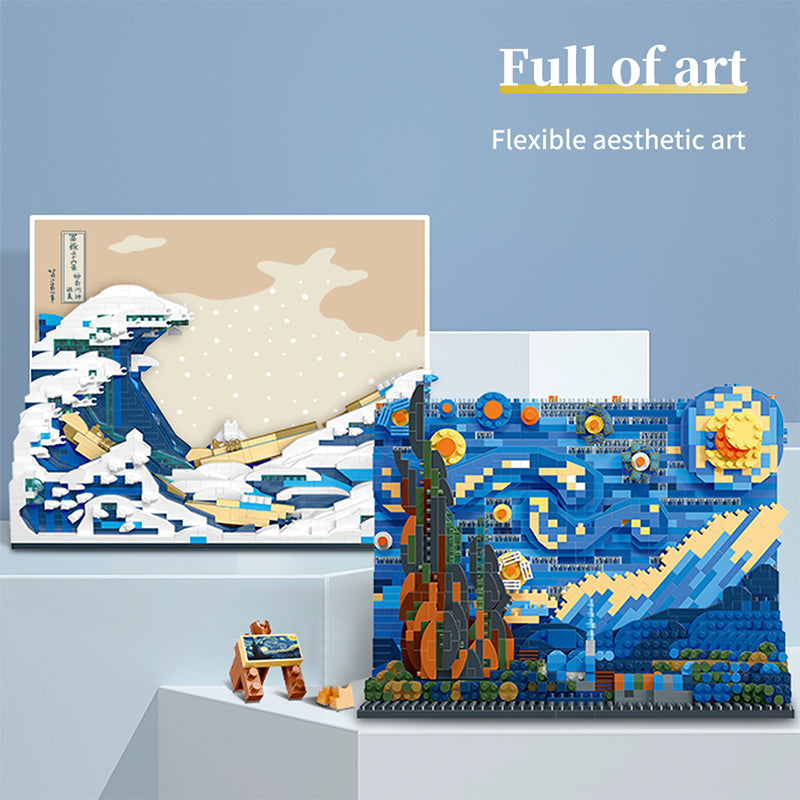 Kanagawa Wave & Starry Night 3D Micro building blocks