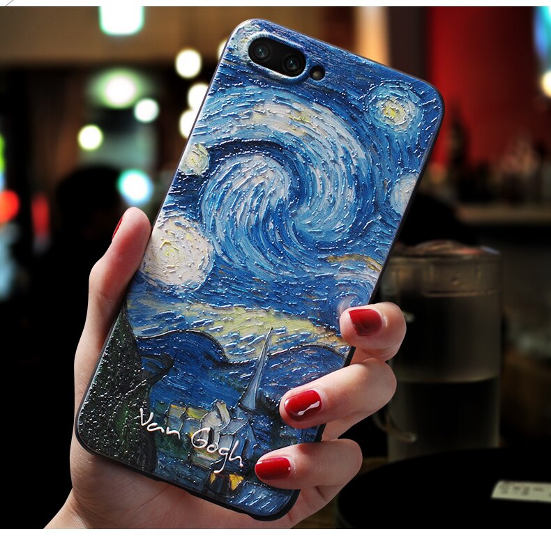 Embossed 3d Van Gogh Artwork Cases Iphone