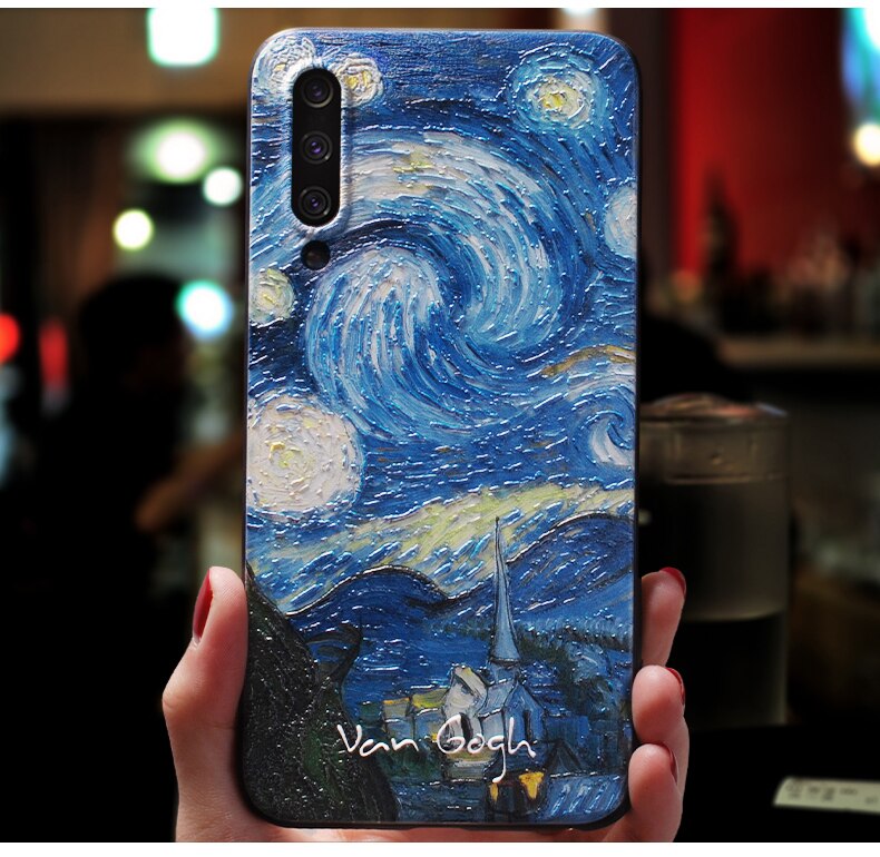 Embossed 3D Van Gogh Cases For Samsung (Latest)