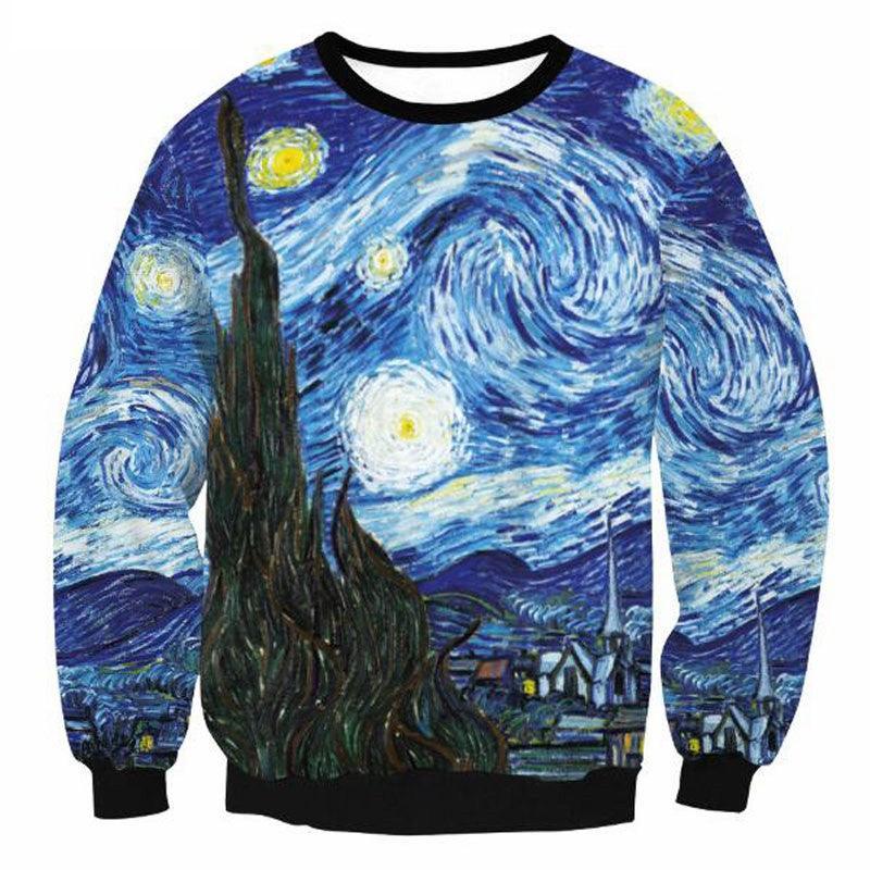 The Starry Night Printed Hoodies n Sweatshirt - Art Store