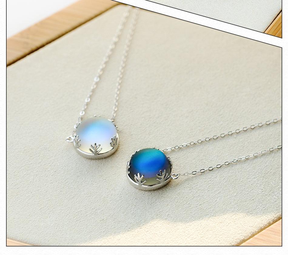 Halo Moonstone Crystal Aurora Necklace - Art Store