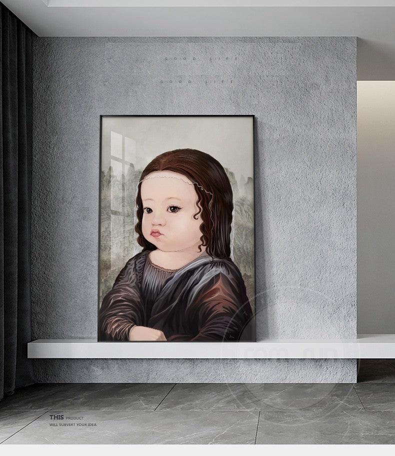 Cartoon Baby Mona Lisa & Girl With a Pearl Earring Wall Art – PAP Art Store