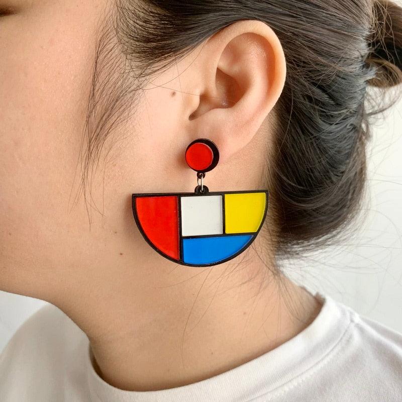 Piet Mondrian Inspired Earrings - PAP Art Store