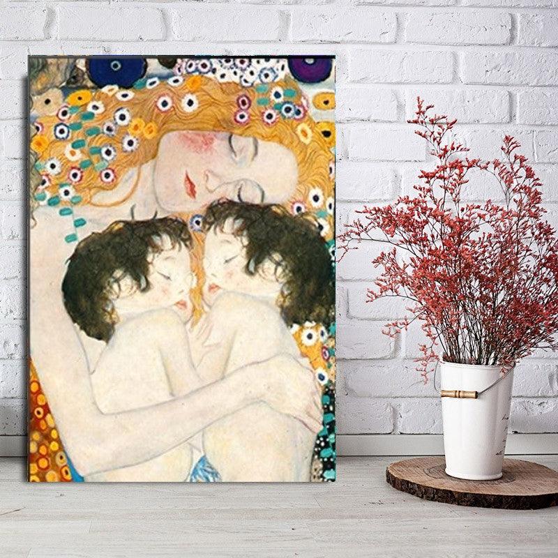 Gustav Klimt 'Mother and Child Twins' Wall Art Print - PAP Art Store