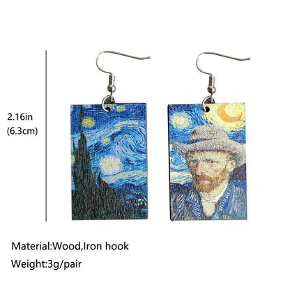 Gogh Wooden Earrings - PAP Art Store