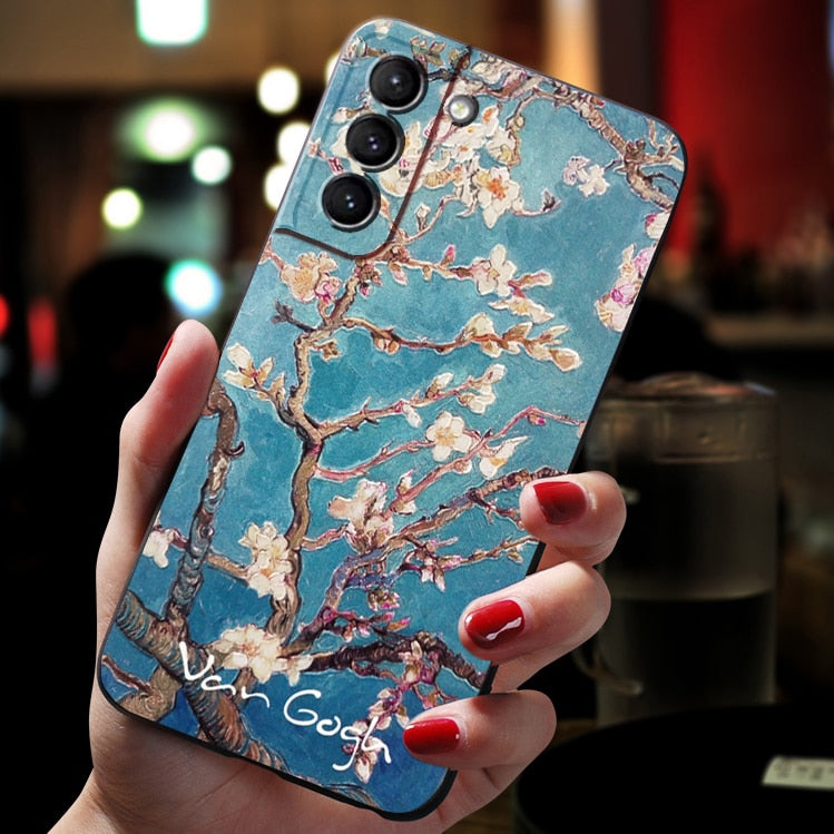 Embossed 3D Van Gogh Cases For Samsung (Latest)