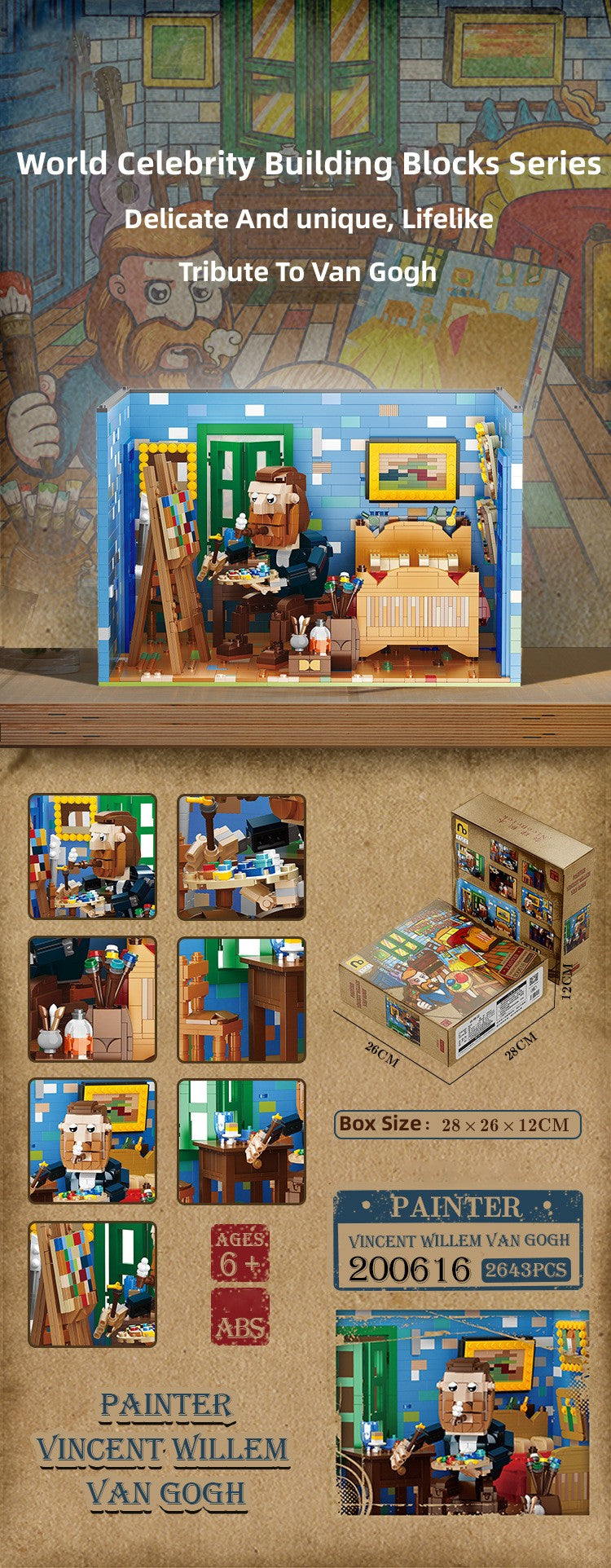 Van Gogh's Bedroom in Arles Building Blocks Set