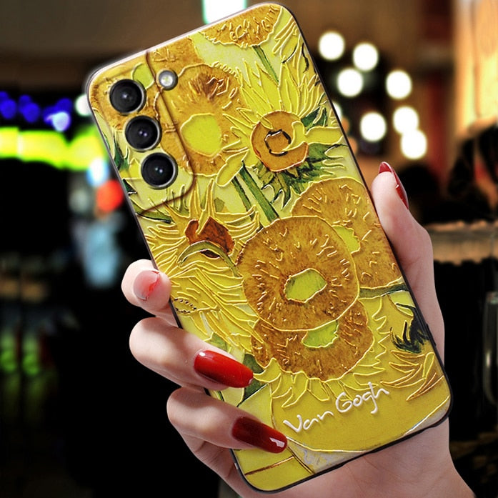 Embossed 3D Van Gogh Cases For Samsung (Latest)