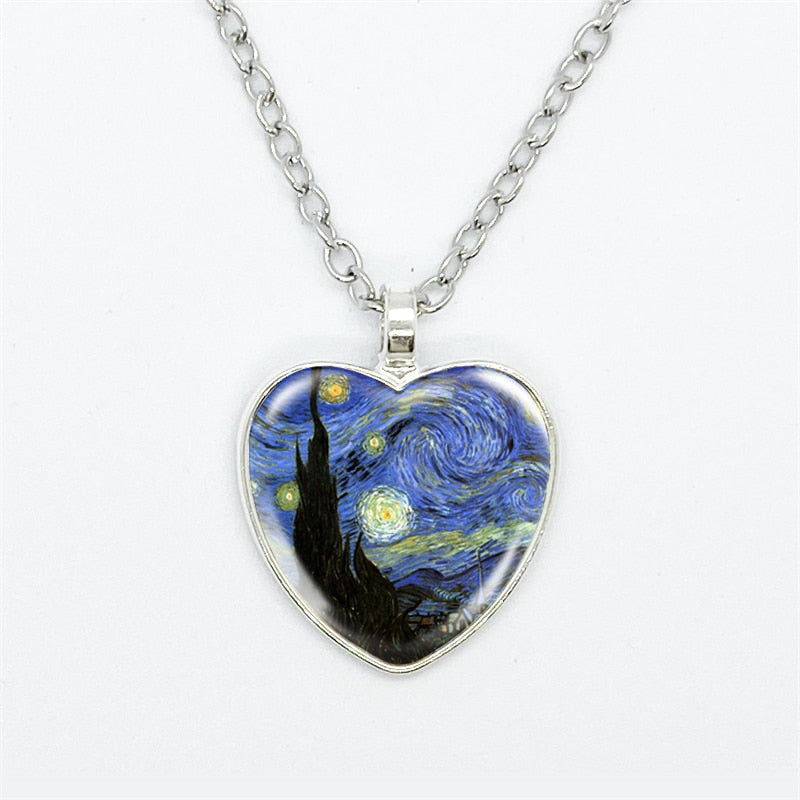 Van Gogh Art Heart Pendant