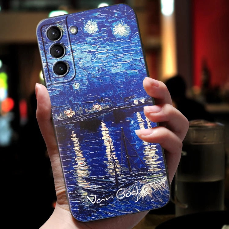 Embossed 3D Van Gogh Cases For Samsung (Latest)